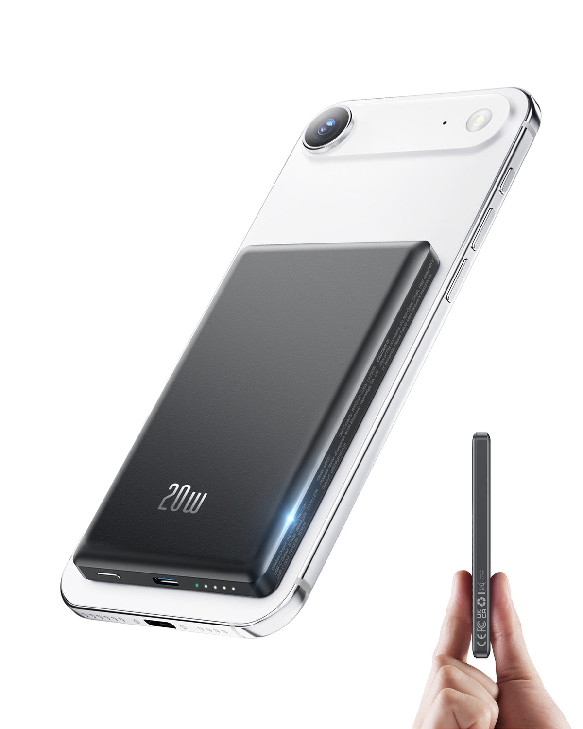 Btootos Magnetic Wireless Portable Charger, 5000mAh Power Bank Fast Charging Battery Pack Compatible with iPhone