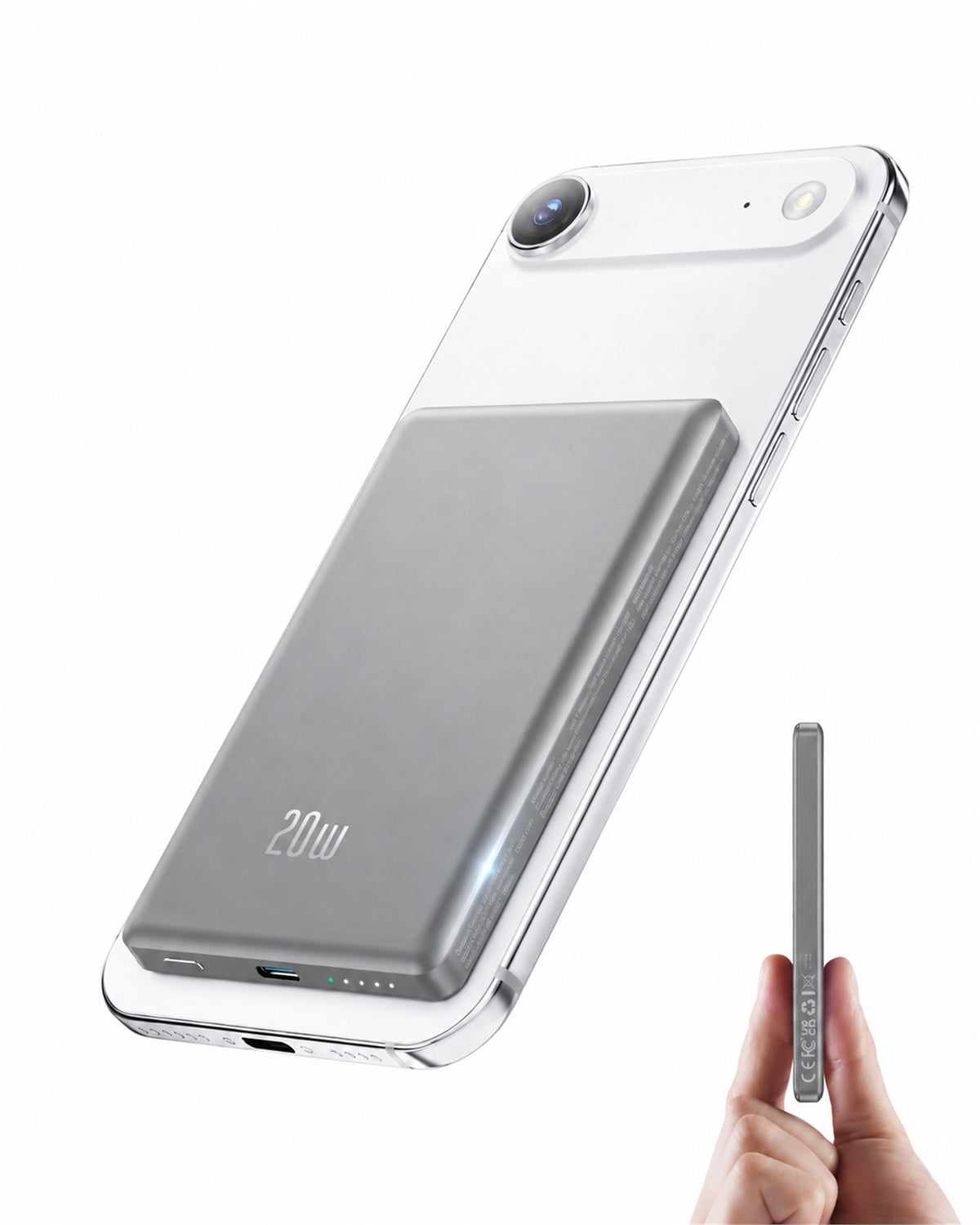 Btootos Magnetic Wireless Portable Charger, 5000mAh Power Bank Fast Charging Battery Pack Compatible with iPhone