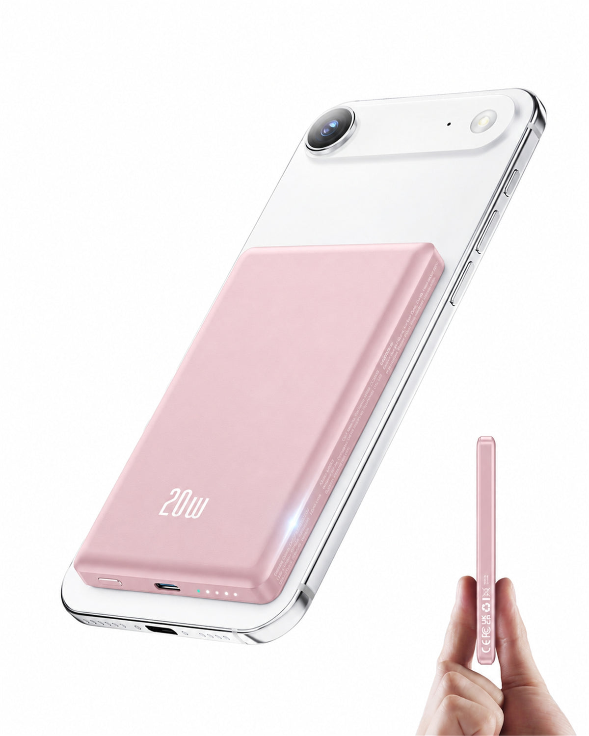 Btootos Magnetic Wireless Portable Charger, 5000mAh Power Bank Fast Charging Battery Pack Compatible with iPhone