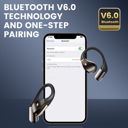 Btootos Open Ear Earbuds, Non-In-Ear Comfortable Earhook Wireless Earbuds with Bluetooth 6.0 and ENC Clear Calls, 48H Playtime, Bluetooth Headphones for Sport, Travel & Daily Wear, Waterproof Earphones