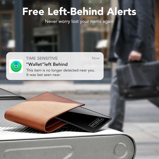 Btootos Air Tracker Tags Card, Wireless Charging Wallet Tracker Card, Smart Bluetooth Tracker Work with Apple Find My (iOS Only), Item Finder Locator for Key, Luggage, Suitcase, Passport