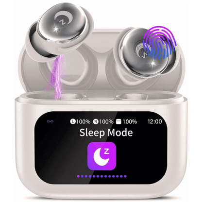 Btootos Sleep Earbuds Bluetooth 5.4 in Ear Smart Touch Screen Headphones, 48H Noise Cancelling Ear Buds with 5 EQ Modes, Mini Wireless Headphones Small Design for Side Sleepers, Clear Calls Earphones, IPX7