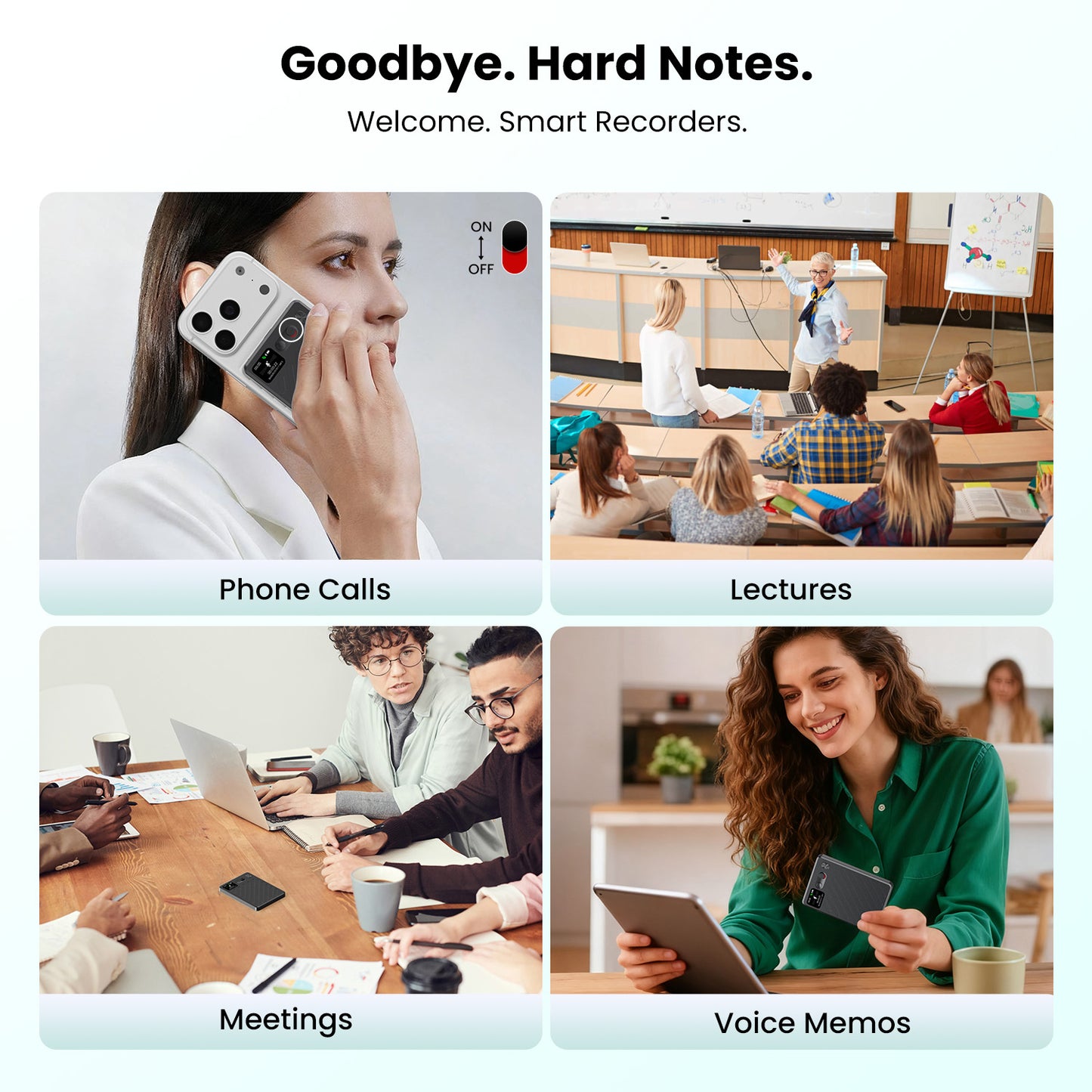 Btootos AI Voice Recorder, Real-Time Transcribe & Summarize, Real time translation of audio and video, Noise Cancellation Technology, 132 Languages, 100H Continious Record, for Meetings, Lectures, Calls 64GB