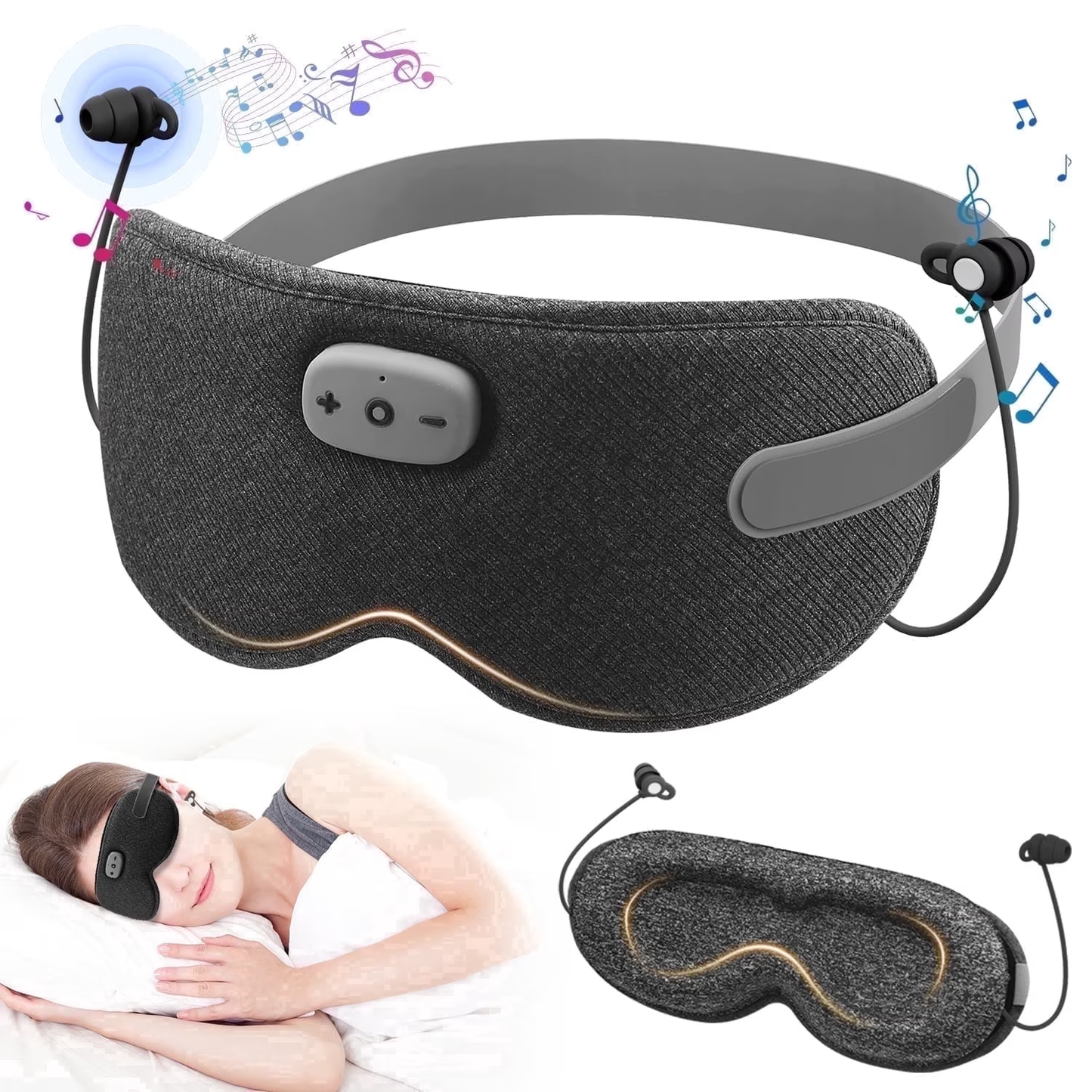Btootos Sleep Headphones, Sleep Mask with Headphones Bluetooth 5.3 with HD Stereo Speakers for Side Sleepers, Zero Eye Pressure, Adjustable 3D Sleep Eye Mask for Airplane/Travel/Meditation/Nap