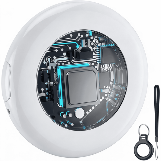 Bluetooth Tracker, Smart Air Tracker Tags-1 Pack, Key Finder and Item Locator Works with Find My (iOS Only), with Protective Case/Key Ring/Lanyard, Tracker Tag for Keys/Luggage/Wallet, etc.