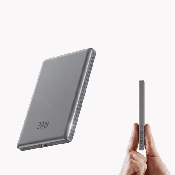 BTOOTOS Magnetic Portable Charger, Ultra Slim 10000mAh Magnetic Power Bank, 20W PD Fast Charging Wireless Power Bank Compatible with iPhone 17/16/15/14/13 Pro Max, Grey