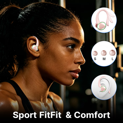 Btootos Wireless Earbuds, Bluetooth 5.4 Sports Headphones, 50H Playback Over Ear Earbuds with ENC Noise Cancelling Mic, Deep Bass Fitness Earphones Gym Running Workout with Earhooks, IP7 Waterproof Headset