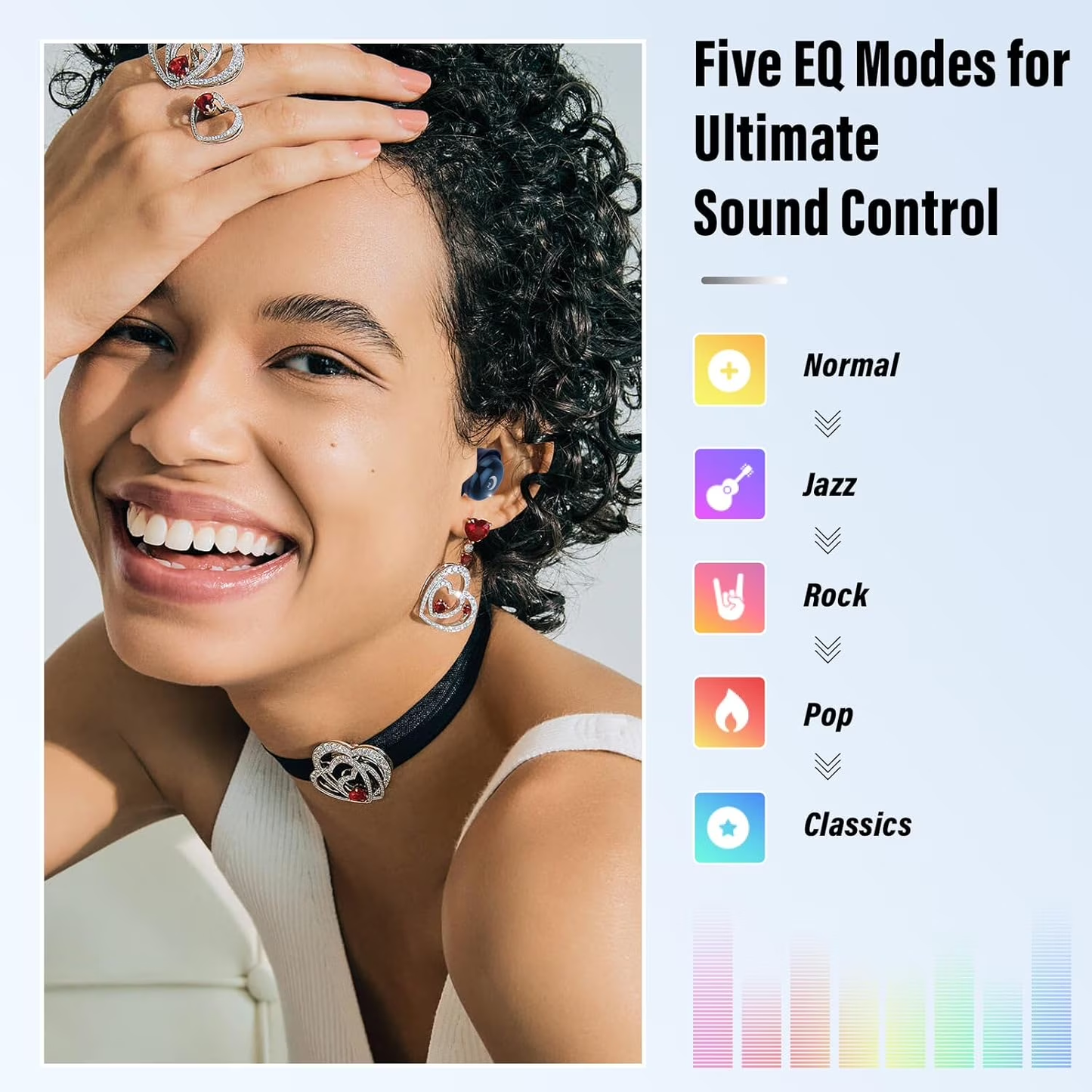 Sleep Earbuds Bluetooth 5.4 in Ear Smart Touch Screen Headphones, 48H Noise Cancelling Ear Buds with 5 EQ Modes, Mini Wireless Headphones Small Design for Side Sleepers, Clear Calls Earphones, IPX7