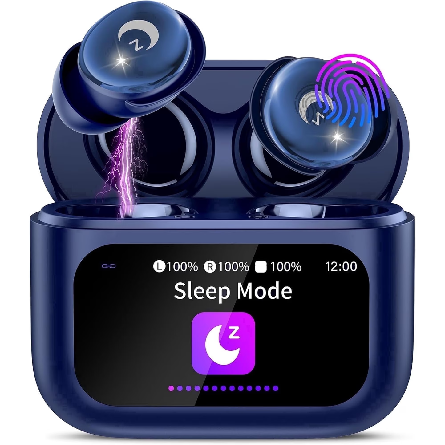 Sleep Earbuds Bluetooth 5.4 in Ear Smart Touch Screen Headphones, 48H Noise Cancelling Ear Buds with 5 EQ Modes, Mini Wireless Headphones Small Design for Side Sleepers, Clear Calls Earphones, IPX7
