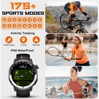 Btootos GPS Smart Watch(Answer/Make Call), Smartwatch for Men Women, 1.43"HD AMOLED Display, Fitness watch with 170+ Sport Modes, IP68 Waterproof/Pedometer, Activity Tracker for Android iOS