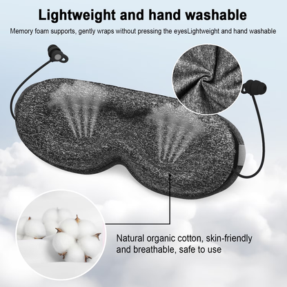 Btootos Sleep Headphones, Sleep Mask with Headphones Bluetooth 5.3 with HD Stereo Speakers for Side Sleepers, Zero Eye Pressure, Adjustable 3D Sleep Eye Mask for Airplane/Travel/Meditation/Nap