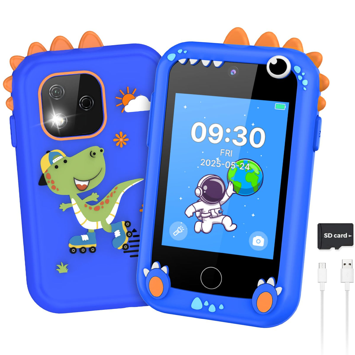 Kids Smart Phone Toy for Boys Girls, 2.8" Touchscreen Toddler Learning Cell Phone Toy with Dual Camera, Games, Music Player, 8GB TF Card, Type-C Rechargeable