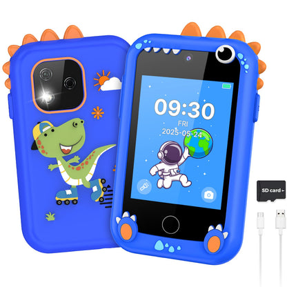 Kids Smart Phone Toy for Boys Girls, 2.8" Touchscreen Toddler Learning Cell Phone Toy with Dual Camera, Games, Music Player, 8GB TF Card, Type-C Rechargeable