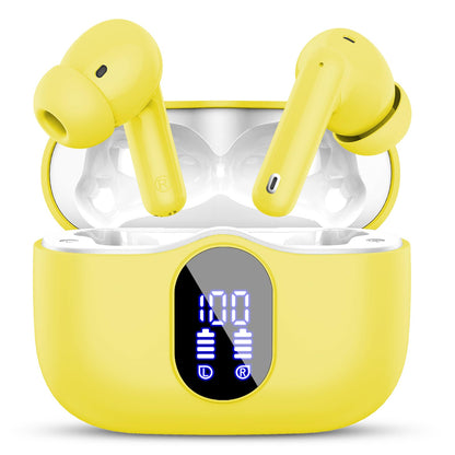 Aptkdoe Wireless Earbuds, Bluetooth 5.4 Headphones Bass Stereo, Ear Buds with Noise Cancelling Mic LED Display, 36H Playtime in Ear Earphones, IP7 Waterproof Sport Headset for Android iOS