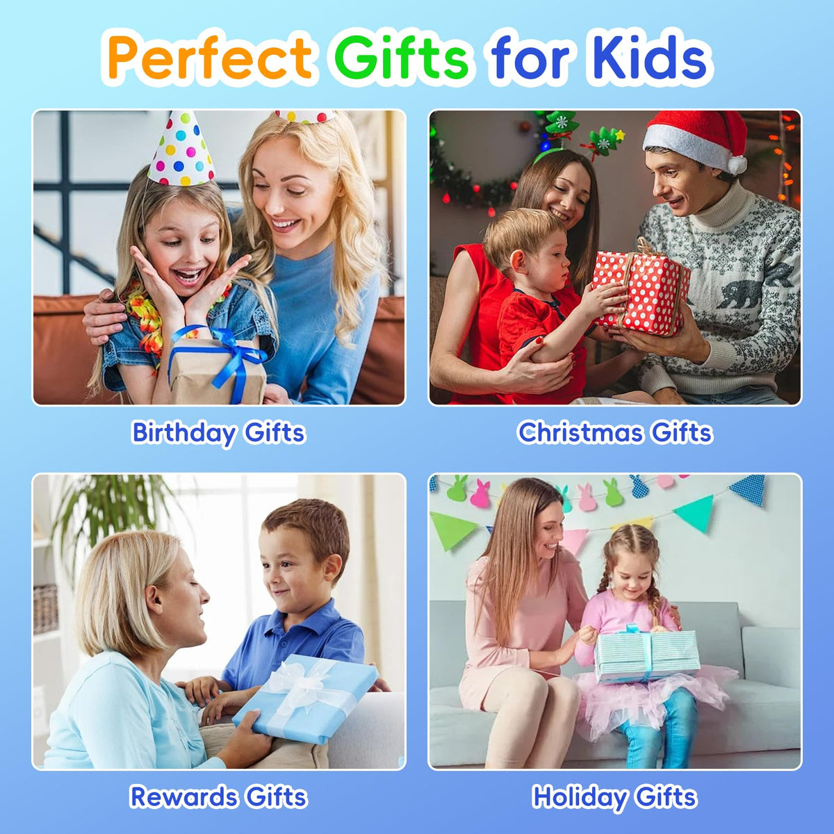 Kids Smart Phone Toy for Boys Girls, 2.8" Touchscreen Toddler Learning Cell Phone Toy with Dual Camera, Games, Music Player, 8GB TF Card, Type-C Rechargeable