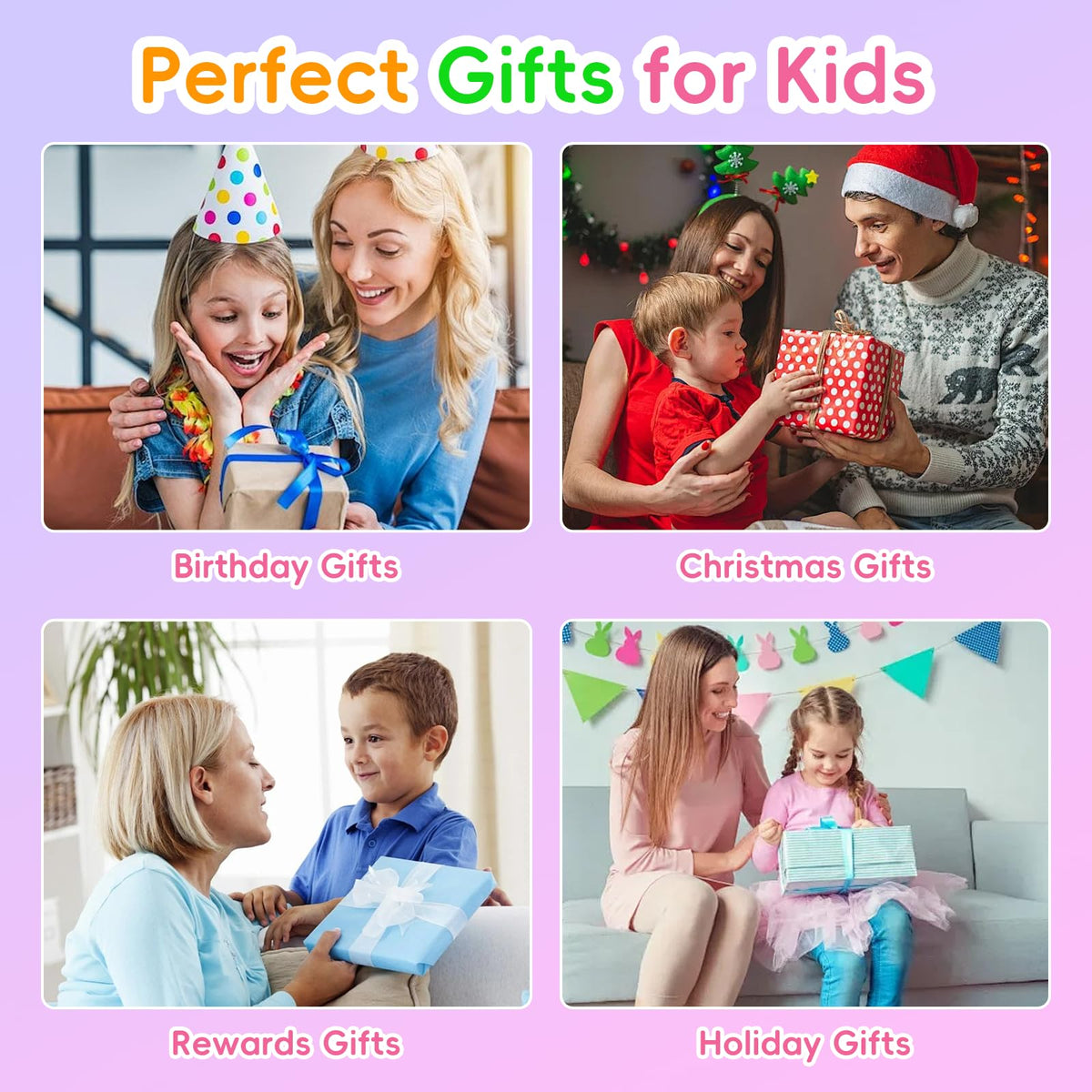 Kids Smart Phone Toy for Boys Girls, 2.8" Touchscreen Toddler Learning Cell Phone Toy with Dual Camera, Games, Music Player, 8GB TF Card, Type-C Rechargeable